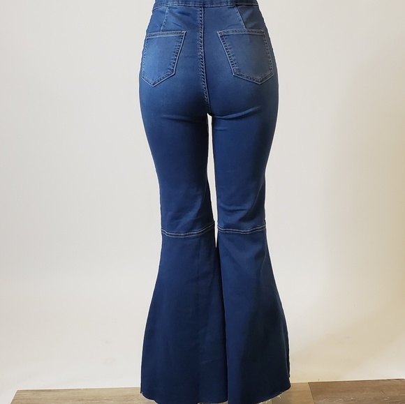 Denim Mid Wash Palazzo - Picture 2 of 8